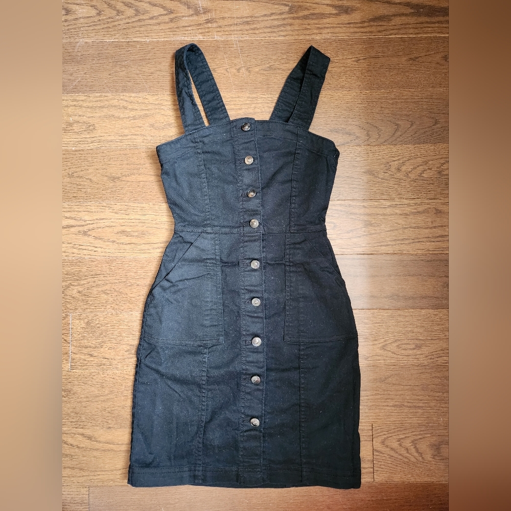 H&M Black Denim Button-Down Dress